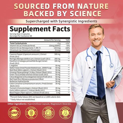 كبسولات Cayenne Pepper المغلفة المعوية - 18 في 1 معقد مركّز ث/عالي الفاعلية المغذيات Moringa ، Hawthorn ، L -Arginine و D3K2 - يدعم الدورة الدموية ، القلب والهضم* - Natural | GMP ، 120 CT in Saudi Arabia