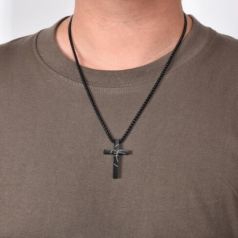 EPIRORA Soccer Baseball Basketball Football Gifts for Boys Men- 20" + 2" Inches Stainless Steel Bible Verse Cross Pendant Necklace, Inspirational Religious Jewelry Gifts for Teen Boy in Saudi Arabia