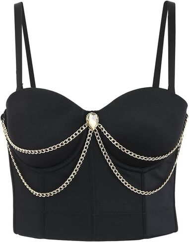 Women's Slim-fit Suspenders Chain Fishbone Corset Suspenders French Wear Drop Crystal Vest in Saudi Arabia
