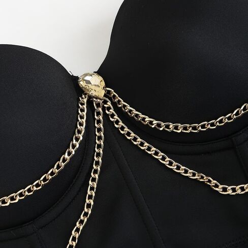 Women's Slim-fit Suspenders Chain Fishbone Corset Suspenders French Wear Drop Crystal Vest in Saudi Arabia