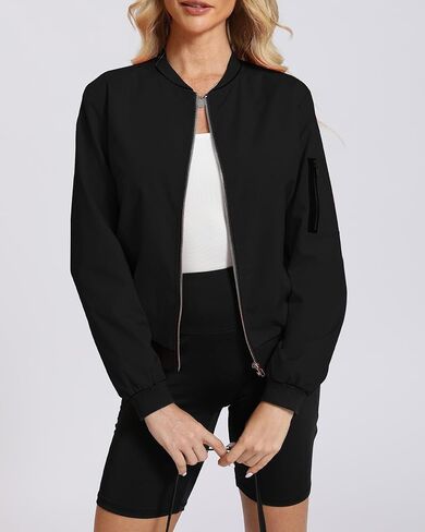 Argstar Women's Bomber Jacket Lightweight Casual Windbreaker with Pockets S-XXL in Saudi Arabia