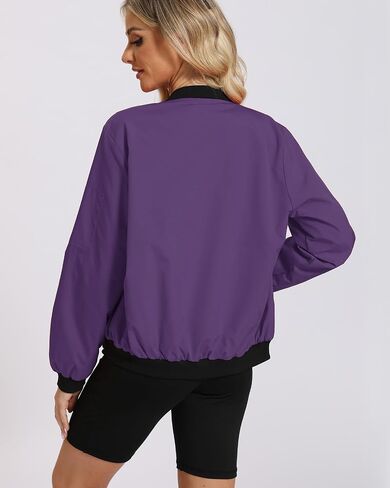 Argstar Women's Bomber Jacket Lightweight Casual Windbreaker with Pockets S-XXL in Saudi Arabia
