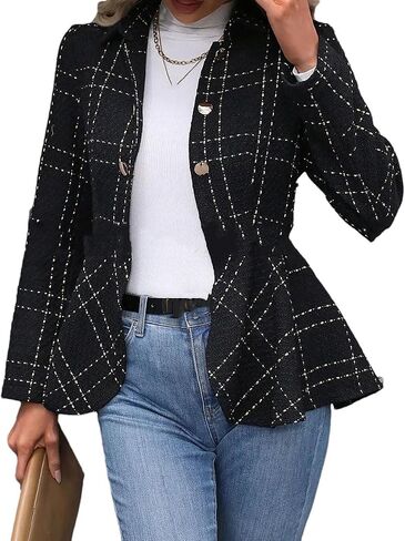Women's Ruffles Coat Long Sleeve Turn Down Collar Double Breasted Slim Blazer Jacket in Saudi Arabia