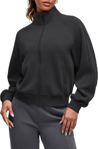 G4Free Smoofit Modal Soft Women's Zip Up Jackets Loose Fit Mock Neck Casual Tops with Pockets in Saudi Arabia