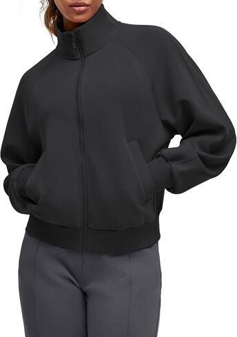 G4Free Smoofit Modal Soft Women's Zip Up Jackets Loose Fit Mock Neck Casual Tops with Pockets in Saudi Arabia