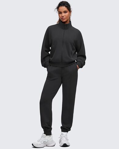 G4Free Smoofit Modal Soft Women's Zip Up Jackets Loose Fit Mock Neck Casual Tops with Pockets in Saudi Arabia