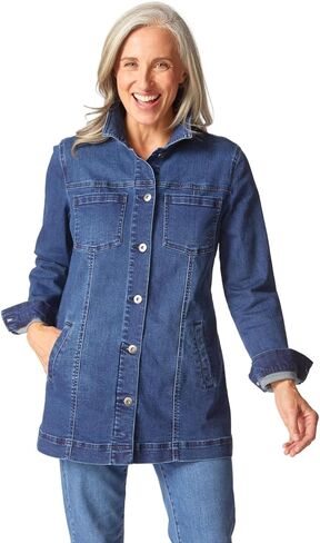 Habitat Women's Long Stretch Denim Boyfriend Jacket - 11410 in Kuwait