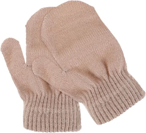 Mittens for Toddlers Soft Warm Knitted Gloves Light Brown Thick Insulated Boy Girl Mittens for Cold Weather Unisex Design for Boys and Girls in Saudi Arabia
