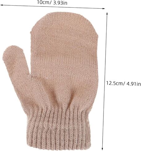 Mittens for Toddlers Soft Warm Knitted Gloves Light Brown Thick Insulated Boy Girl Mittens for Cold Weather Unisex Design for Boys and Girls in Saudi Arabia