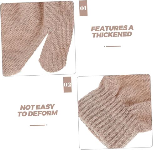 Mittens for Toddlers Soft Warm Knitted Gloves Light Brown Thick Insulated Boy Girl Mittens for Cold Weather Unisex Design for Boys and Girls in Saudi Arabia