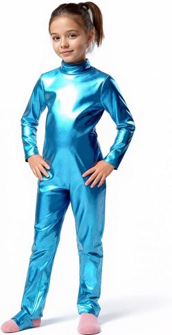 Wildarms Girls Unitards Long Sleeve Full Body Leotard Kids Turtleneck Bodysuit for Dance Costume Gymnastics 1-13 Years in Saudi Arabia