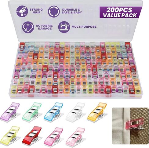 100pcs Sewing Clips Multipurpose Quilt Clip for Fabric Multi-Colored Plastic Sewing Quilting Supplies Craft for Small-Scale Projects and Crafting Tools Accessories in Saudi Arabia