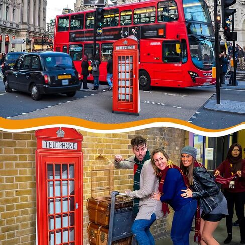 6.4 ft Red British Phone Booth Cardboard Stand up Life Size London Theme Party Decoration English Telephone Booth Stand-up Prop for Birthday British Theme Graduation Office Event Decor in Saudi Arabia