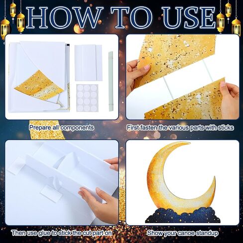 Leinuosen 5 Ft Moon Starry Night Party Decorations Crescent Moon Cardboard Stand up Cutout Large Life Size Twinkle Little Backdrop Prom Party Photo Prop Standup for Movie Night Birthday Homecomings in Saudi Arabia