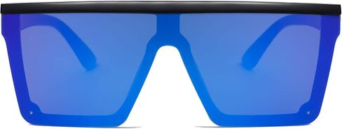 SOJOS Square Big Sunglasses Women Thick Frame Flat Top Mirrored Sunnies Shades Goggle Siamese Lens SJ2117 in Saudi Arabia