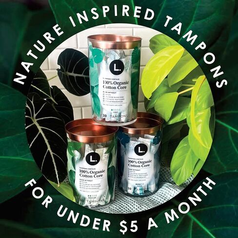 L. Cotton Tampons Regular/Super Absorbency Multipack, Free from Chlorine Bleaching, Pesticides, Fragrances, or Dyes, 30 Count in Kuwait