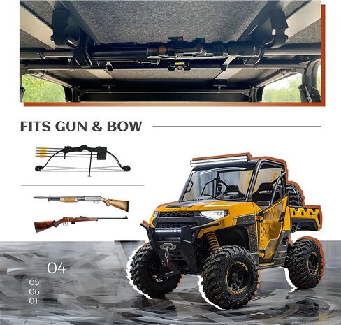 حاملة رف بندقية Kuafu UTV متوافقة مع Polaris Ranger 500 800 Full/Mid Size & Crew Rifle Gun Admable in Saudi Arabia