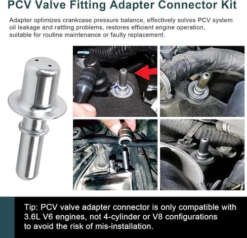 125833384 PCV صمام خرطوم موصل محول تركيب محول متوافق مع Chevy ، Buick (Enclave) ، GMC (Acadia) ، Cadillac 3.6L V6 Passenger Side Side Evential Dased Prottilation - 1 Pack in Kuwait