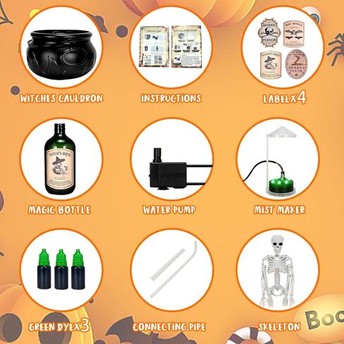 ديكورات الهالوين الداخلية - جرعة عائمة DIY مع السحرة مرجل وصانع الضباب - عصبي خمر بلاستيك بلاستي in Saudi Arabia