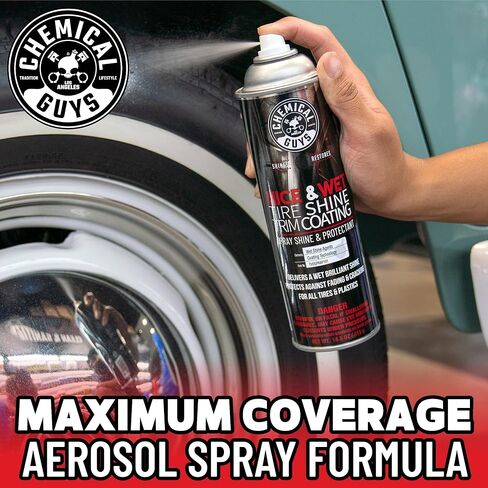 اللاعبين الكيميائيين اللامع اللطيفة والرطبة (Aerosol) (2 عبوة)-رذاذ خلع إطارات عالية اللمعان للأسود والحماية القائمة على الماء in Kuwait
