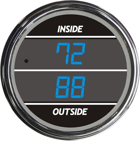 Inside Outside Auto Thermometer Gauge Dual Display for Kenworth 2005 or Previous - Bezel: Chrome - LED Color: Red in Saudi Arabia