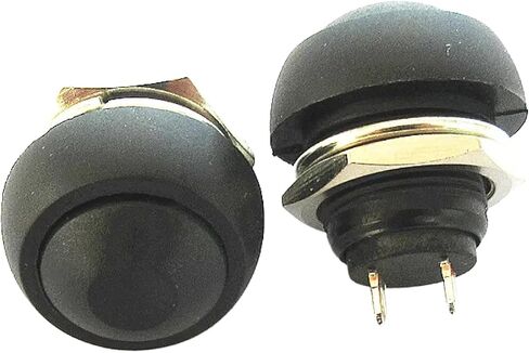 Waterproof Push Button Switch, 12mm Self-Reset, Lock-Free, 5-Pack, Black (Red) in Saudi Arabia