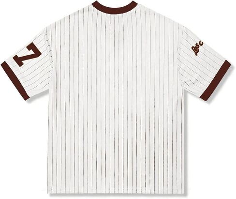 Oversized Jersey Shirts for Women Y2k Baseball Striped Number Graphic Tees V Neck Tshirt Casual Streetwear Tops in Saudi Arabia