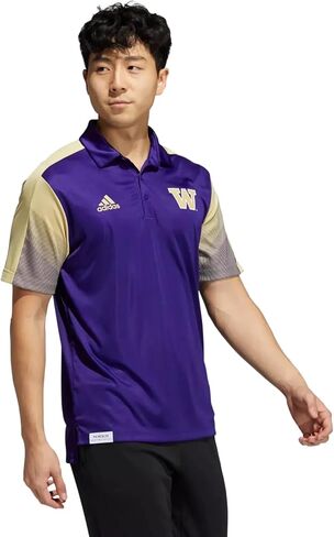 Adidas Washington Huskies NCAA Men's Polo Golf Shirt, Purple in Saudi Arabia