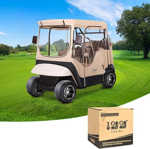 10L0L 2 Passenger Golf Cart Driving Enclosure for EZGO TXT and RXV Model, 4-Sided Clear Window 420D Rain Cover All Weather Windproof Waterproof in Saudi Arabia
