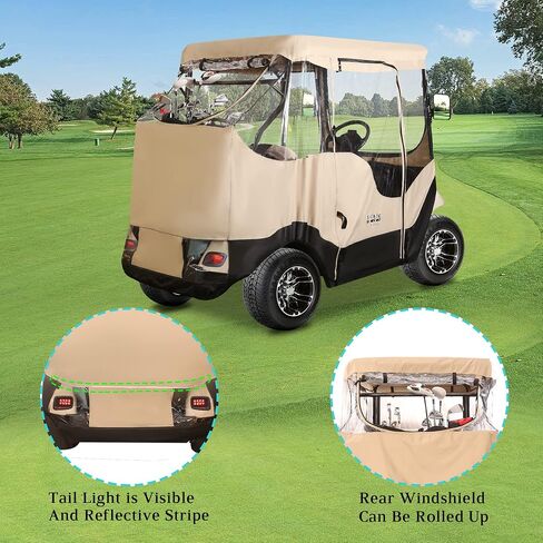 10L0L 2 Passenger Golf Cart Driving Enclosure for EZGO TXT and RXV Model, 4-Sided Clear Window 420D Rain Cover All Weather Windproof Waterproof in Saudi Arabia