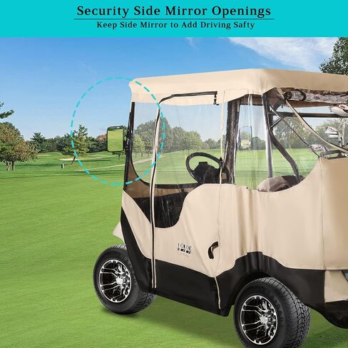10L0L 2 Passenger Golf Cart Driving Enclosure for EZGO TXT and RXV Model, 4-Sided Clear Window 420D Rain Cover All Weather Windproof Waterproof in Saudi Arabia