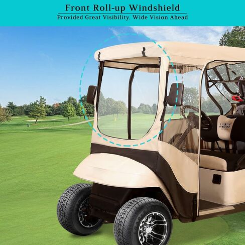 10L0L 2 Passenger Golf Cart Driving Enclosure for EZGO TXT and RXV Model, 4-Sided Clear Window 420D Rain Cover All Weather Windproof Waterproof in Saudi Arabia