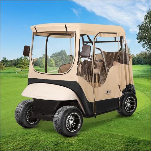 10L0L 2 Passenger Golf Cart Driving Enclosure for EZGO TXT and RXV Model, 4-Sided Clear Window 420D Rain Cover All Weather Windproof Waterproof in Saudi Arabia