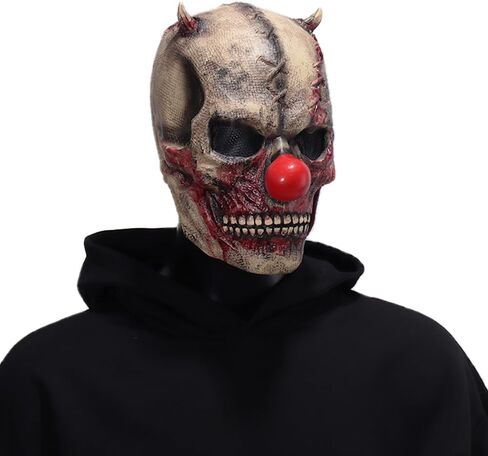 Halloween Scary Evil Full Head Skull Mask Clown Mask Horror Face Zombie Costume in Saudi Arabia