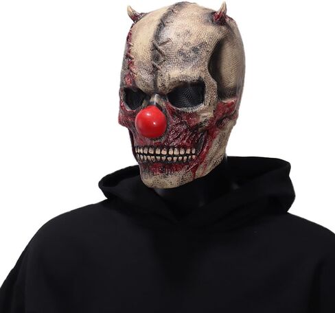 Halloween Scary Evil Full Head Skull Mask Clown Mask Horror Face Zombie Costume in Saudi Arabia