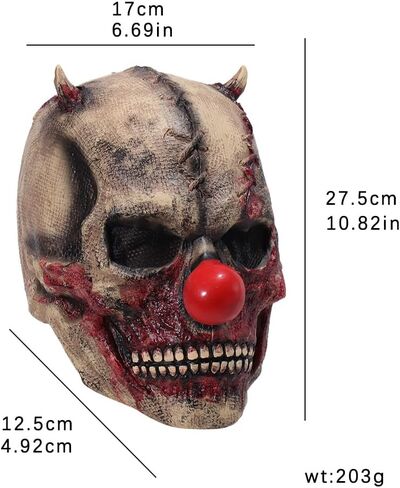 Halloween Scary Evil Full Head Skull Mask Clown Mask Horror Face Zombie Costume in Saudi Arabia