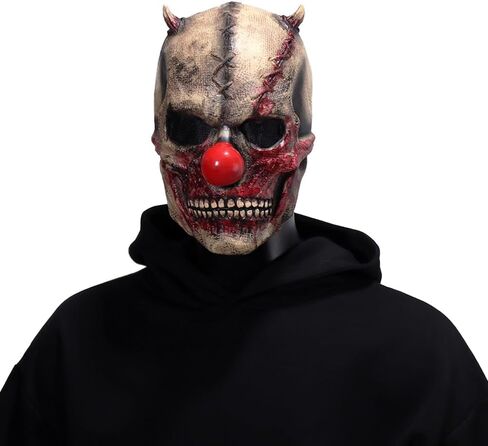 Halloween Scary Evil Full Head Skull Mask Clown Mask Horror Face Zombie Costume in Saudi Arabia