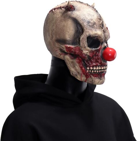 Halloween Scary Evil Full Head Skull Mask Clown Mask Horror Face Zombie Costume in Saudi Arabia