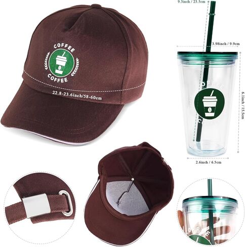 مجموعة أزياء Kyson Barista مجموعة 5 مساءً مآزر صانع القهوة و Cap Café Shop Awithants للرجال للنساء Halloween in Kuwait