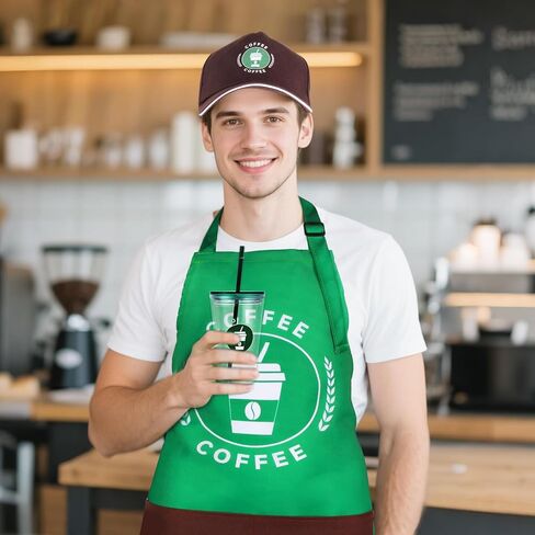 مجموعة أزياء Kyson Barista مجموعة 5 مساءً مآزر صانع القهوة و Cap Café Shop Awithants للرجال للنساء Halloween in Kuwait