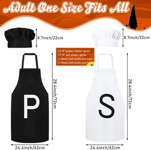 4 Pcs Costume Set Chef Hat and Apron for Halloween Couples Costume Mens and Womens for Adults in Saudi Arabia