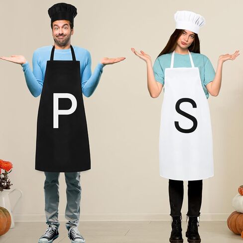 4 Pcs Costume Set Chef Hat and Apron for Halloween Couples Costume Mens and Womens for Adults in Saudi Arabia