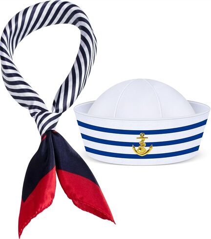 Sailor Hat for Adults – Captain Hat Costume Accessory for Men and Women, Ideal for Halloween, Cosplay, Yacht Parties in Saudi Arabia