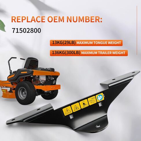 71502800 Trailer Hitch Kit لعمليات التثبيت الصفرية ، مرفق القطر الثقيل لمرورات العشب بسعة 300 رطل ، متوافقة مع نماذج ARIENS EDGE & Gravely ZT ، التثبيت السهل ، المتين in Kuwait
