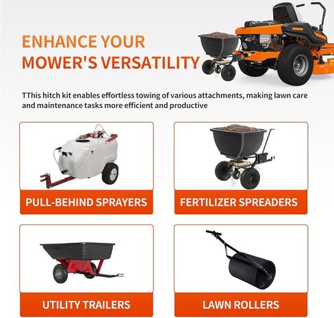 71502800 Trailer Hitch Kit لعمليات التثبيت الصفرية ، مرفق القطر الثقيل لمرورات العشب بسعة 300 رطل ، متوافقة مع نماذج ARIENS EDGE & Gravely ZT ، التثبيت السهل ، المتين in Kuwait