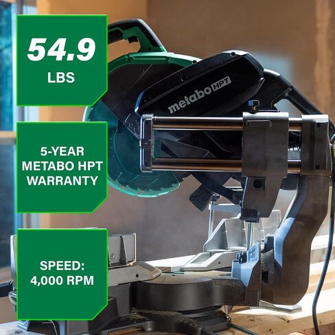 Metabo HPT 12-Inch Sliding Miter Saw, Dual Bevel, Xact Cut Shadow Line, 5-Year Warranty, C12RSH3 in Saudi Arabia