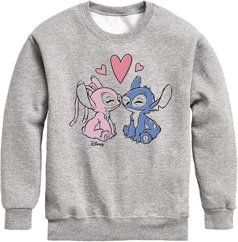 Disney - Lilo & Stitch - Angel & Stitch Share Kisses - Toddler & Youth Crewneck Fleece Sweatshirt in Saudi Arabia