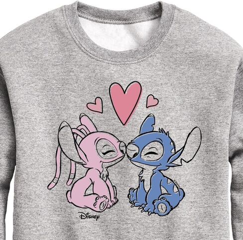 Disney - Lilo & Stitch - Angel & Stitch Share Kisses - Toddler & Youth Crewneck Fleece Sweatshirt in Saudi Arabia