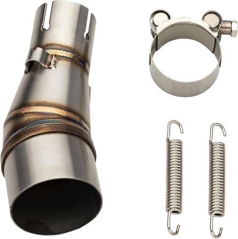 Motorcycle Exhaust Mid Pipe, Exhaust Muffler Adapter Connect Pipe with Clamps Compatible with Kawasaki EX250 EX300 Z250 Z300, Ninja 250 Ninja 300 2018-2022 Ninja 650 2018-2022 Ninja 400 Z400 2017-2022 in Kuwait