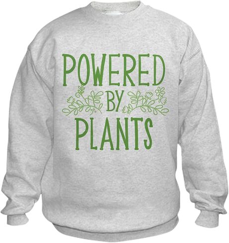 CafePress Powered By Plants Kids Sweatshirt Kids Sweatshirt, Youth Crew Neck Sweatshirt in Saudi Arabia